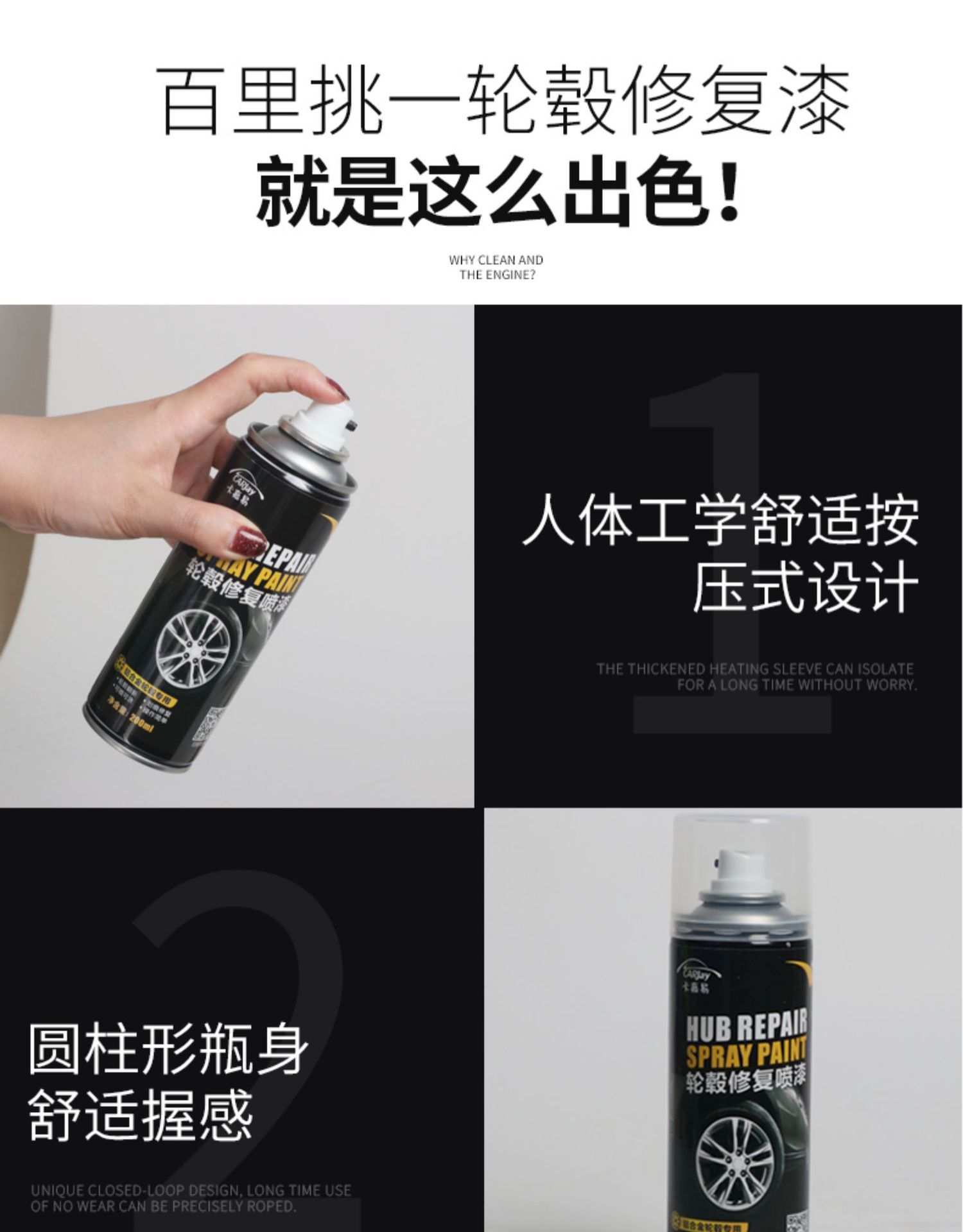 Wheel Hub Spray Paint Renovation Polishing Repair Color Change Paint Concave Scratch Notch Aluminum Alloy Car Repair Steel Rim