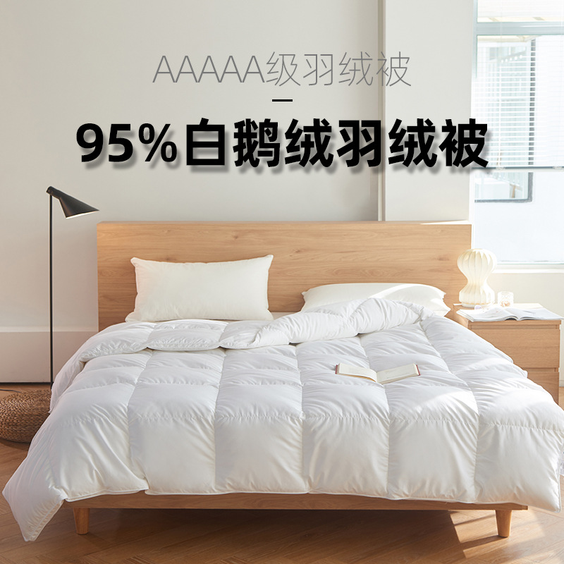 100% cotton, silent down comforter, 95% white goose down, warm winter comforter, suitable for spring and autumn, all-season down comforter, comforter filling