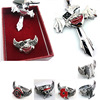 Anime Tokyo Xiangxiang Gongxian logo rotates cross -wing pendant necklace ring two -piece surrounding sets