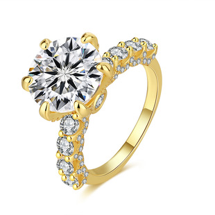 S925 silver ring moissanite luxury inlaid ring 5 karat gold ring cross-border Amazon temu hot selling new