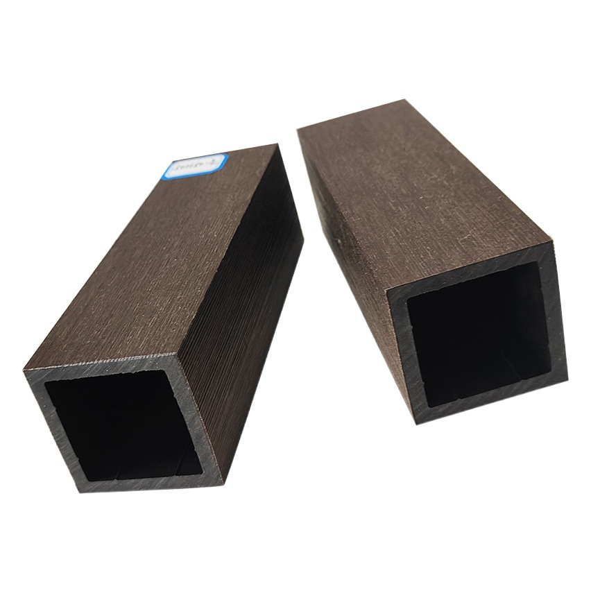 Madera plástica Extrusión de juntas cuadradas segunda generación plástico madera pequeño cuadrado WPC barandilla 50*50 anticorrosión madera al aire libre plástico material de madera