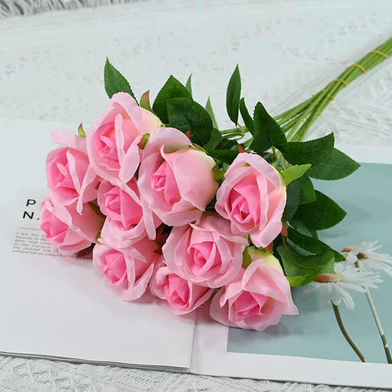 Flores de simulación al por mayor de una sola rosa triangular gran precio decoración de boda flores de decoración del hogar flores flores falsas flores flores falsas