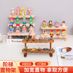 Stand from natural wood, table storage system, minifigure, doll