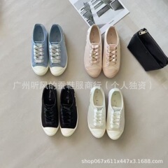 平底绸缎系带休闲板鞋女2025新款文艺百搭学生款小白鞋舒适帆布鞋