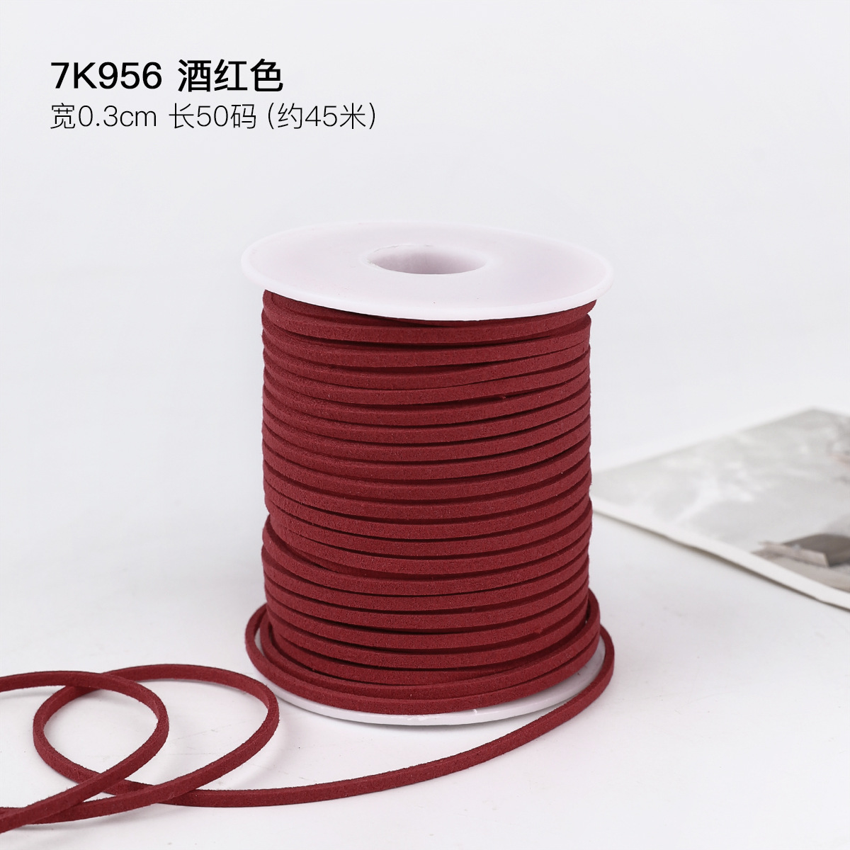 0.3cm cuerda de piel de ciervo gran rollo de cuerdas de lona de seda cinta de regalo caja de regalo embalaje de cinta de colores hecha a mano cuerda de tracción