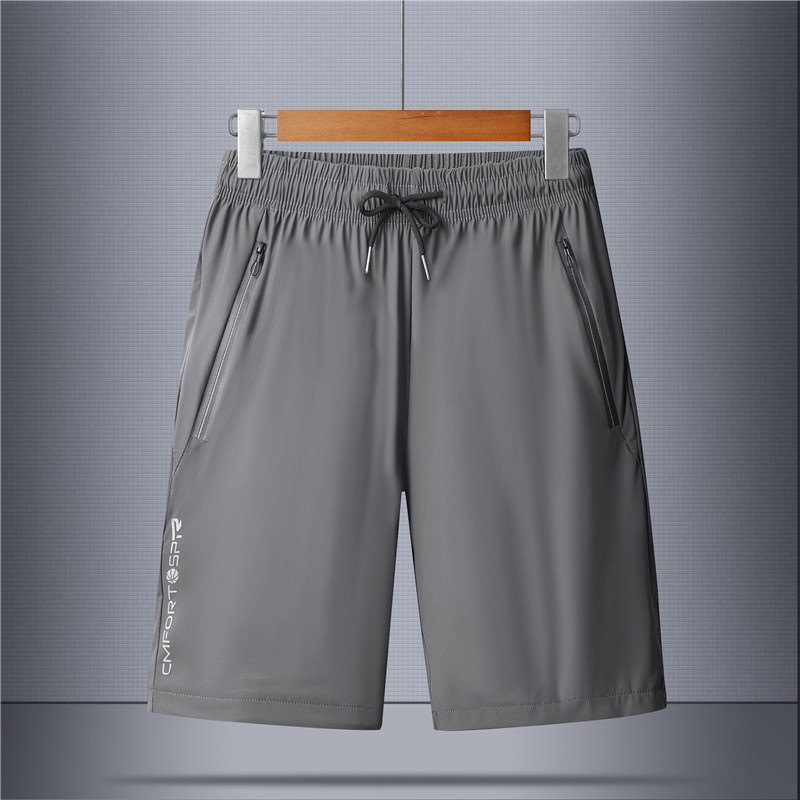 Hombres más tamaño verano transpirable ligero pantalones cortos de seda de hielo juventud ocio al aire libre fresco aire acondicionado pantalones cortos