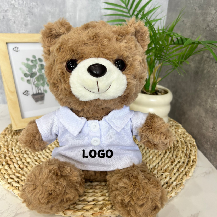 Juguetes de peluche suéter Teddy Bear agarre muñeca regalo corporativo logotipo imprimible chaqueta Teddy Bear muñeca