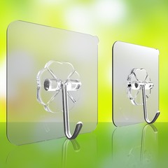 創意的な無痕ビスコースフックキッチン壁掛け壁フックドア後に釘なしフック荷重浴室透明フック