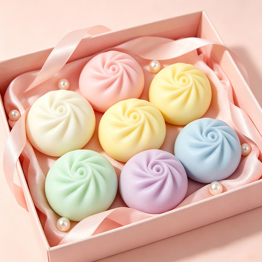 Simulated bun-shaped food-grade silicone mold for baking cakes, mousse, and scented candles