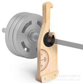 跨境木制杠铃插孔收纳架重量训练迷你杠铃支架卡扣手柄装卸杠铃板