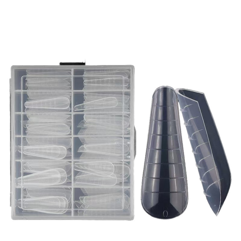 120Pcs Reusable Coffin Shaped Acrylic Nail Shaper Gel Extension Nail Mold Set