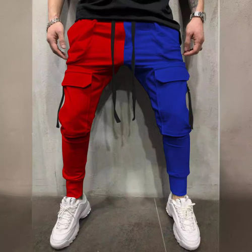 Spring and Autumn Men's Casual Sports Pants Striped Casual Fitness Splicing Pants K937