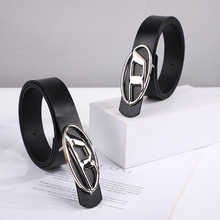 新款美式腰带ins女D字合金扣男女装饰牛仔裤带女士复古皮带批发