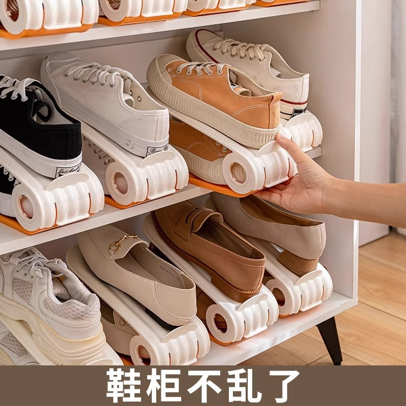 soporte de zapatos ajustable multicapa plegable soporte de zapatos de doble capa ahorro de espacio almacenamiento de zapatos artefactos mágicos armario de zapatos rack de almacenamiento estratificado