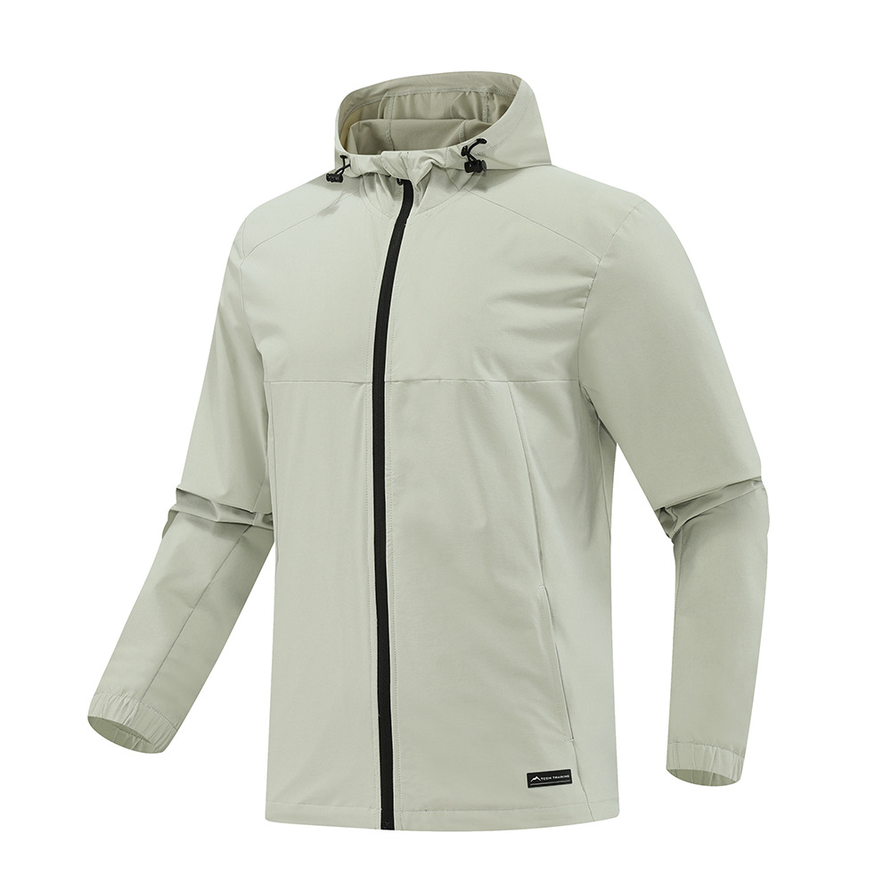 Dijia chaqueta deportiva chaqueta transfronteriza otoño e invierno moda con capucha de secado rápido manga larga al aire libre cortavientos repelente al agua para hombres