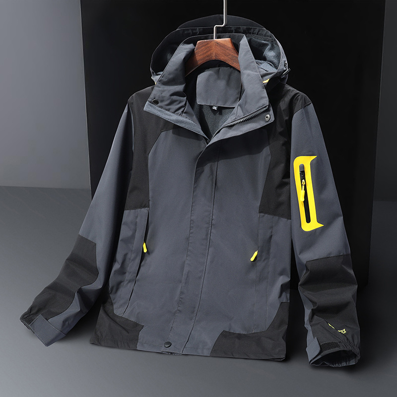 Chaqueta de los hombres de primavera y otoño delgada suelta de una sola capa chaqueta al aire libre chaqueta deportiva con capucha de las mujeres más el tamaño impermeable rompevientos