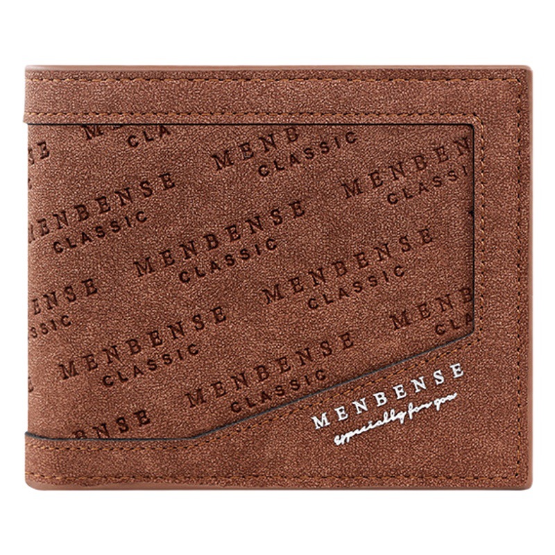 Cartera de bisagra esmerilada corta para hombres de estilo coreano Cartera de identificación de múltiples tarjetas de gran capacidad de impresión de TPU