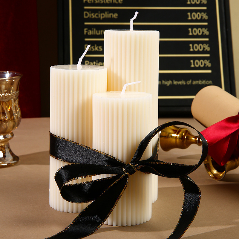 Velas de aromaterapia cilíndricas blancas de estilo ins, adornos creativos, cera de soja, ambiente, recuerdos, regalos navideños