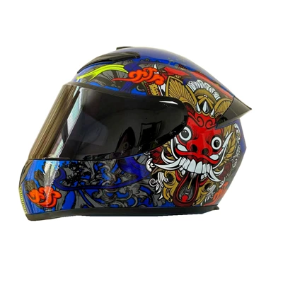 Motorcycle Safety Supplies — Full-Face Helmet for Men and Women - foreign-trade-model-guochao-lion-awakening-black-mirror-s