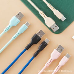 液体シリカゲルマカロンTPE新型携帯電話ケーブルはアンドロイドtype-cリンゴ快充電線に適している