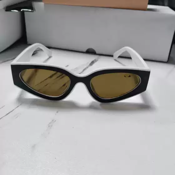 2025 New European and American Fashion Versatile Sunglasses Cat-Eye Brown Lens Sunglasses Korean Version Panda Black and White