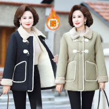 新款保暖棉衣女中老年女装棉袄洋气中年妈妈冬装加绒薄棉服外套女