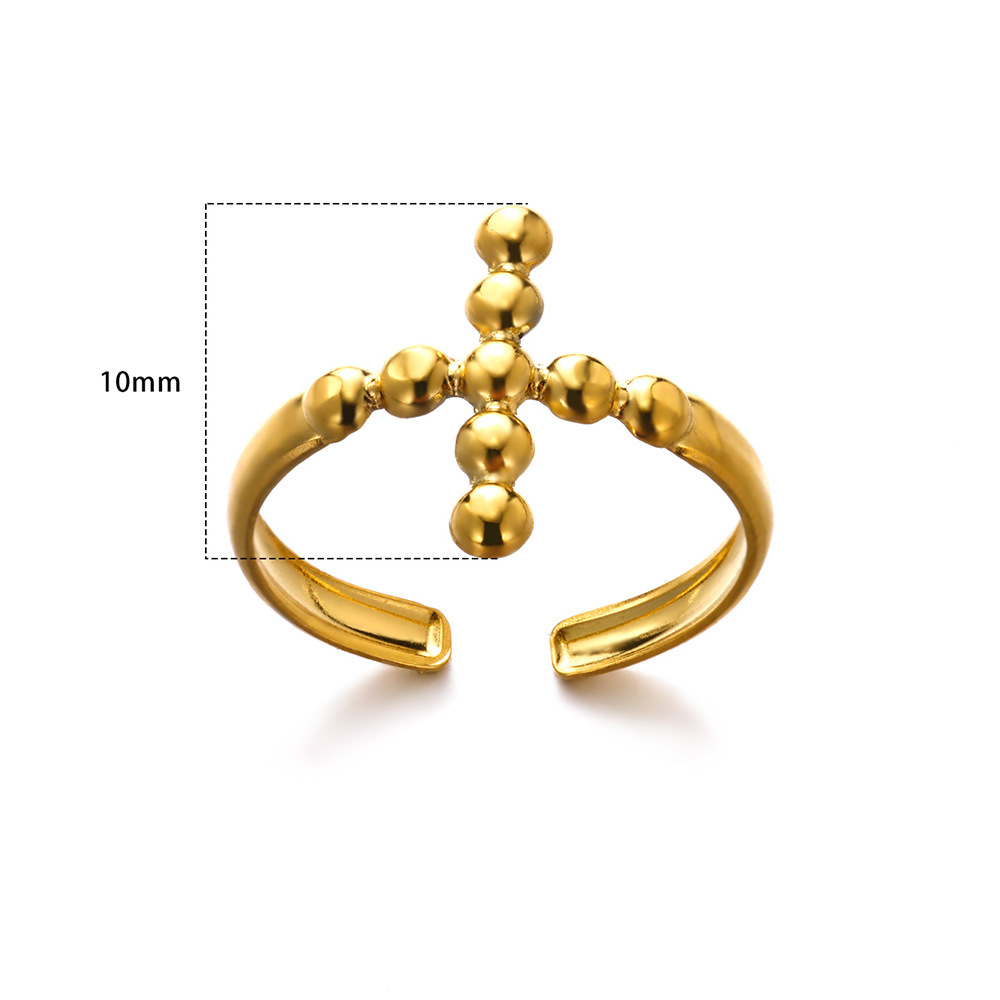 Elegant Style Wholesale Jewelry Elegant Cross Copper 18K Gold Plated Plating Open Rings