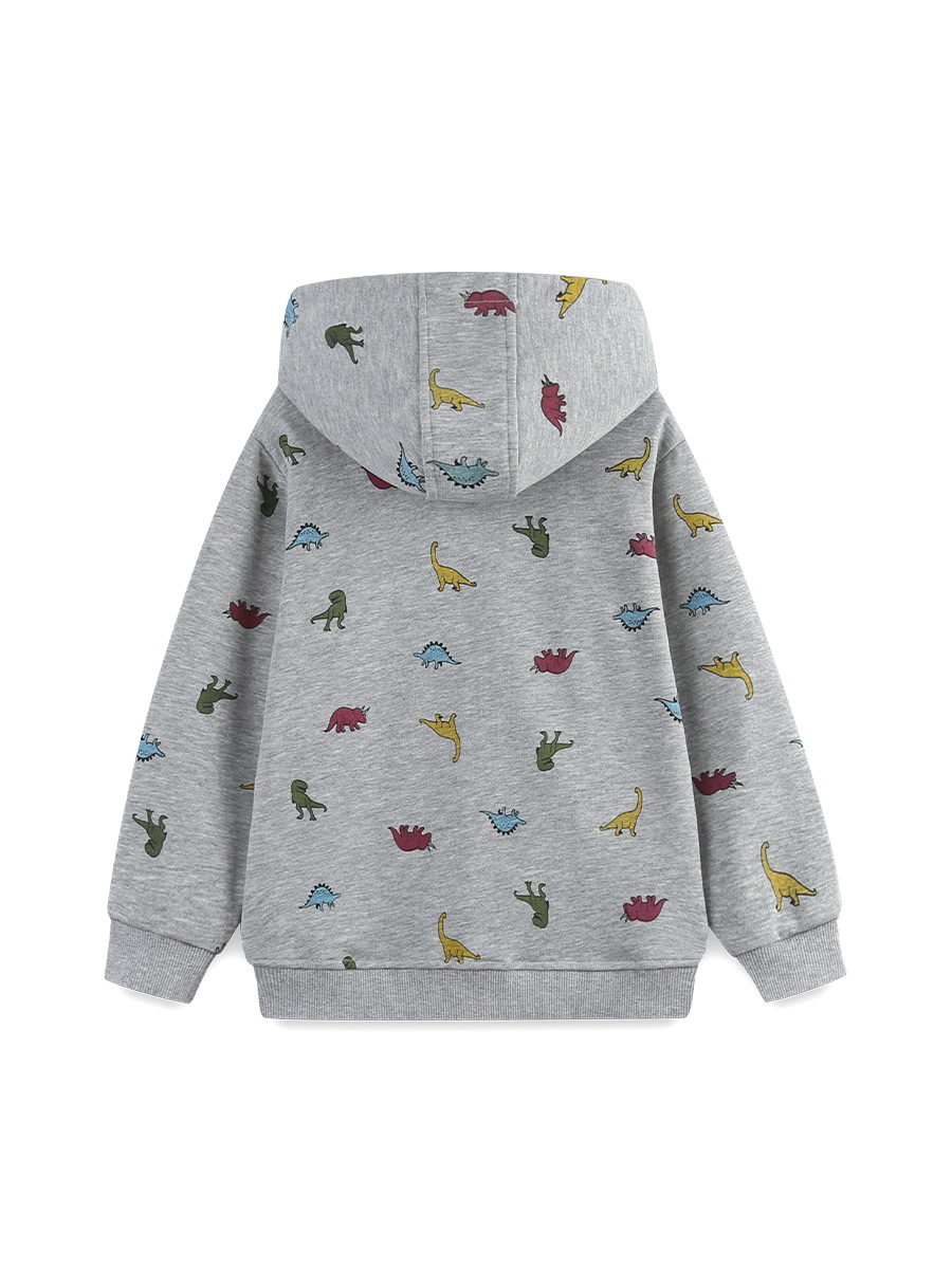 Otoño nuevo chaqueta de niños con capuzas de estilo europeo y americano con cremallera chaqueta de niños de algodón de punto impresa chaqueta de niños