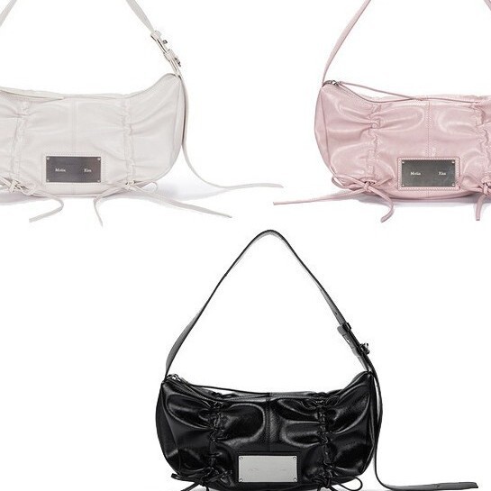 2024 Korean Niche Matinkim Bag Metal Tag Bag Bow Drawstring Shoulder Bag Handbag Mini