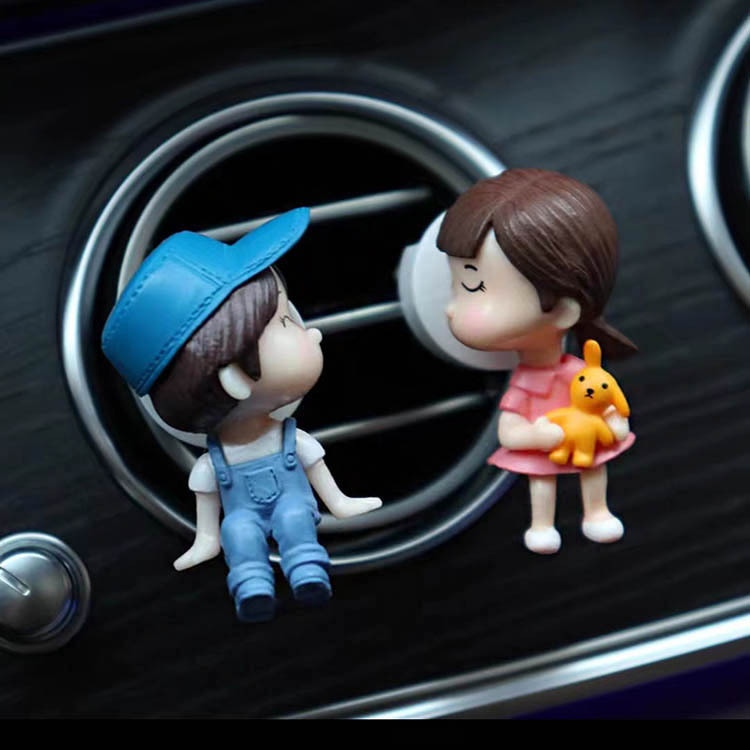Perfume de automóvil romántico pareja aire acondicionado salida de aire perfumes clip de automóvil fragancia puede agregar perfume pareja creativa adornos