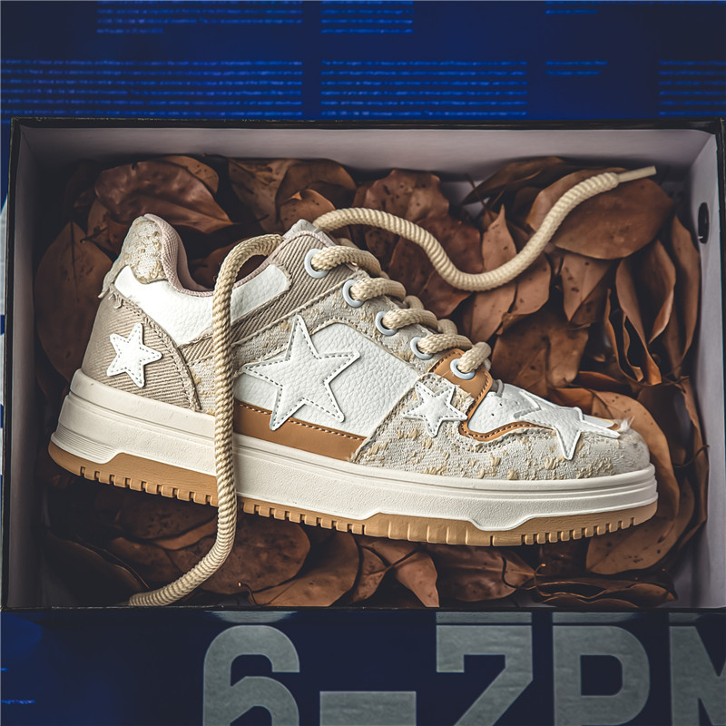 Scarpe casual uomo stelle low top allacciate stile coreano_voghion.com