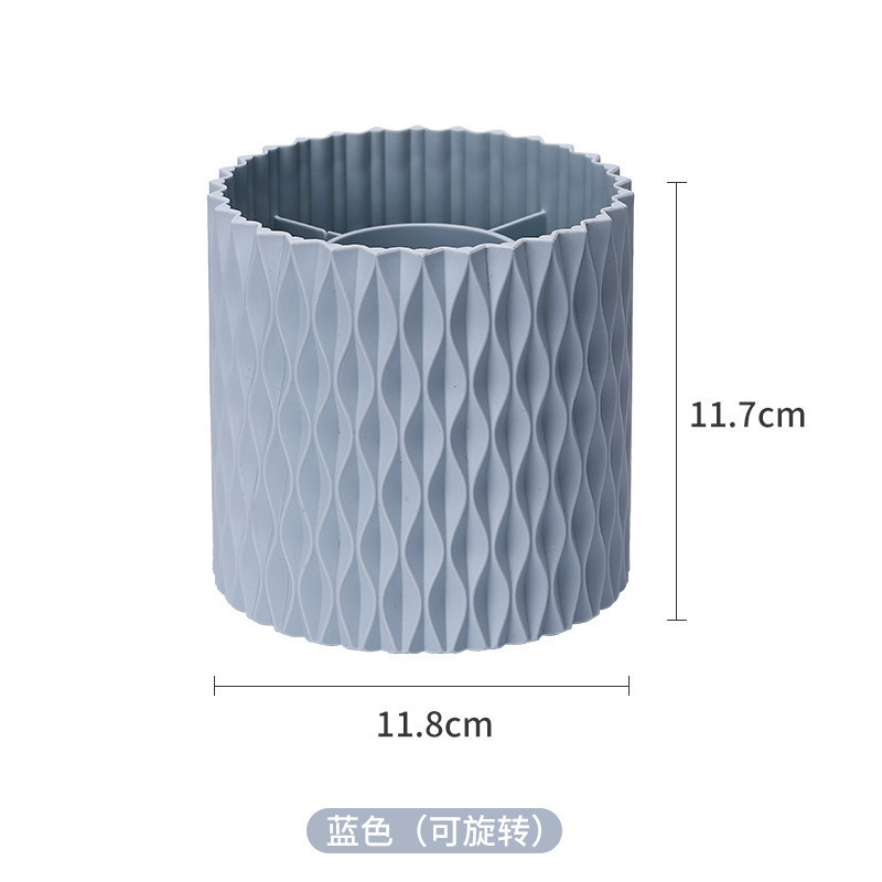 Huisi Light caja de almacenamiento de cosméticos de lujo creativo Cubo de almacenamiento de gran capacidad de escritorio giratorio titular de la pluma cepillo de maquillaje contenedor de almacenamiento