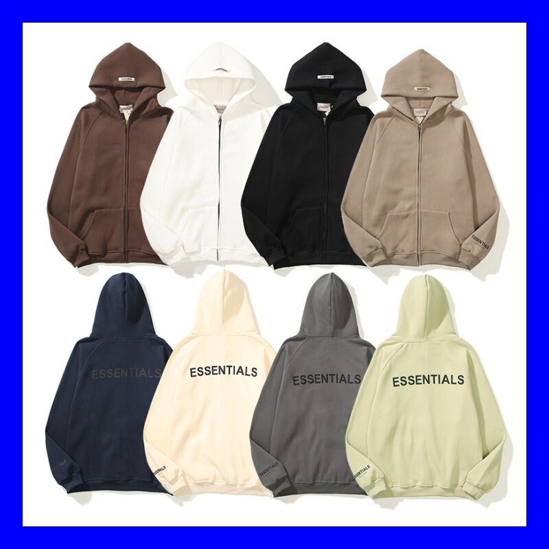 Cross-Border Trendy Brand Fog Hooded Sweatshirt Essentials High Street Loose Cardigan Zipper Sweatshirt Jacket