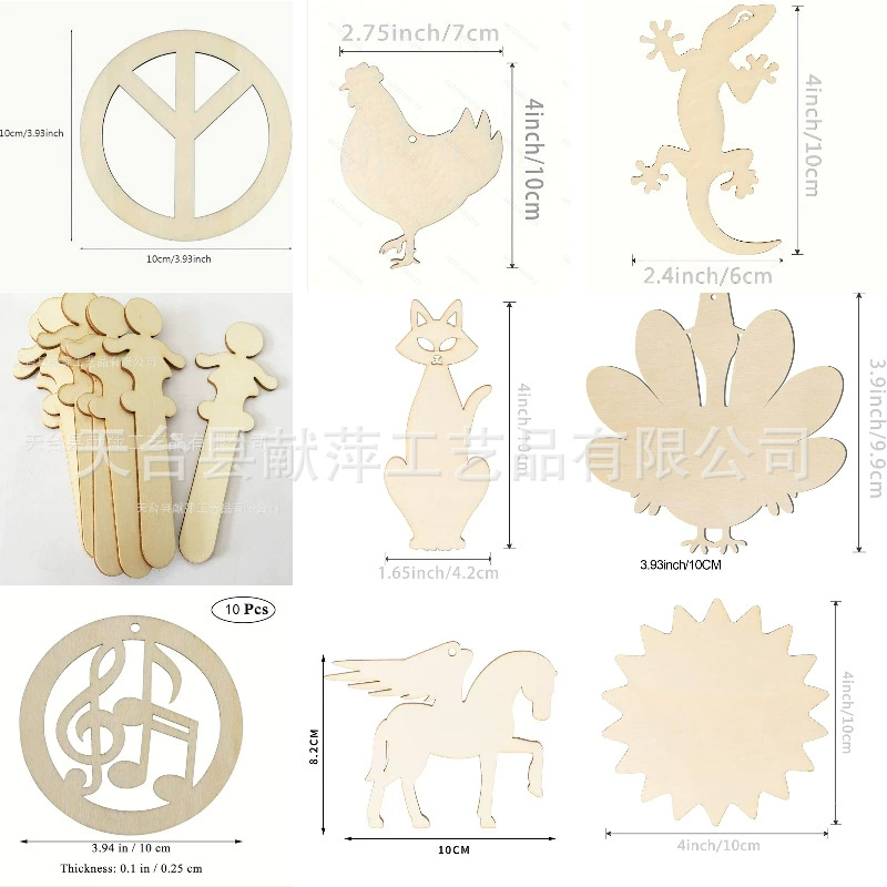 Незаконченные пустые деревянные кусочки серии Ocean Beach Форма фламинго Дельфин Декоративные деревянные поделки на складе