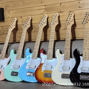 Small Size Travel Electric Guitar 30inch Electric Guitar Children's Entry Practice Guitar Upgraded with Dual Pickups in Poplar Wood