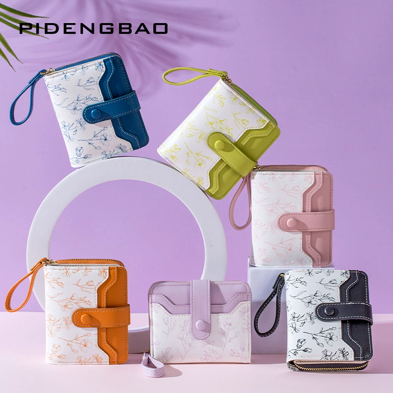 Кошелек (Pidengbao) Цветочный женский кошелек, большая емкость, organizer для карт и монет, 11.5×9×3 см