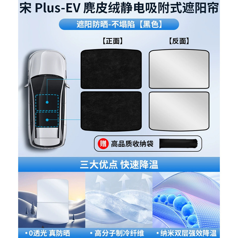 适用比亚迪宋l/plus/pro天幕遮阳帘海豹秦元唐EVDM天窗防晒隔热挡|undefined