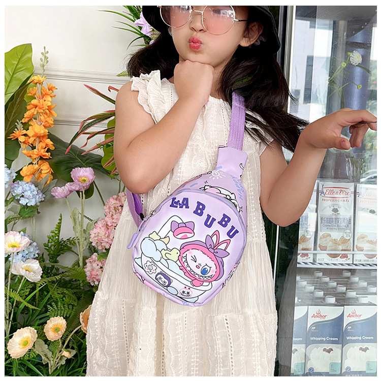 Large-capacity children's chest bag with printed patterns, cute cartoon casual single-shoulder crossbody bag for boys and girls, coin purse, trendy baby matching undefined