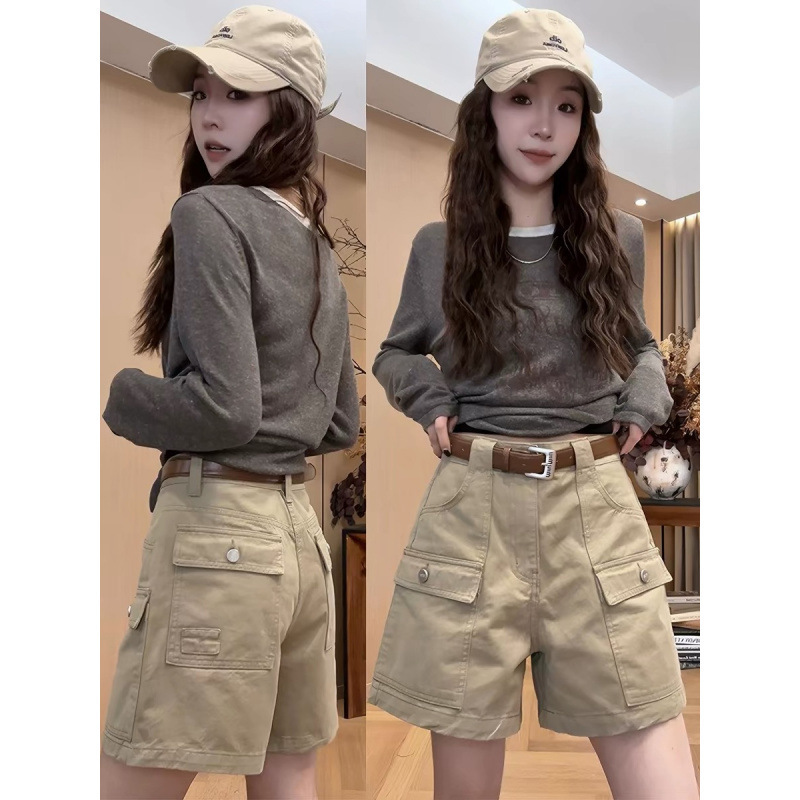 European-Style Workwear High-Waisted Denim Wide-Leg Shorts for Women, Summer Casual Slimming Loose Versatile Wide-Leg 4-Point Pants European-Style Workwear High-Waisted Denim Wide-Leg Shorts for Women, Summer Casual Slimming Loose Versatile Wide-Leg 4-Point Pants