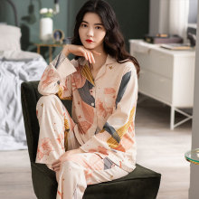 工厂妈妈睡衣女式春秋夏天大码宽松长袖女士新款秋冬季家居服套装