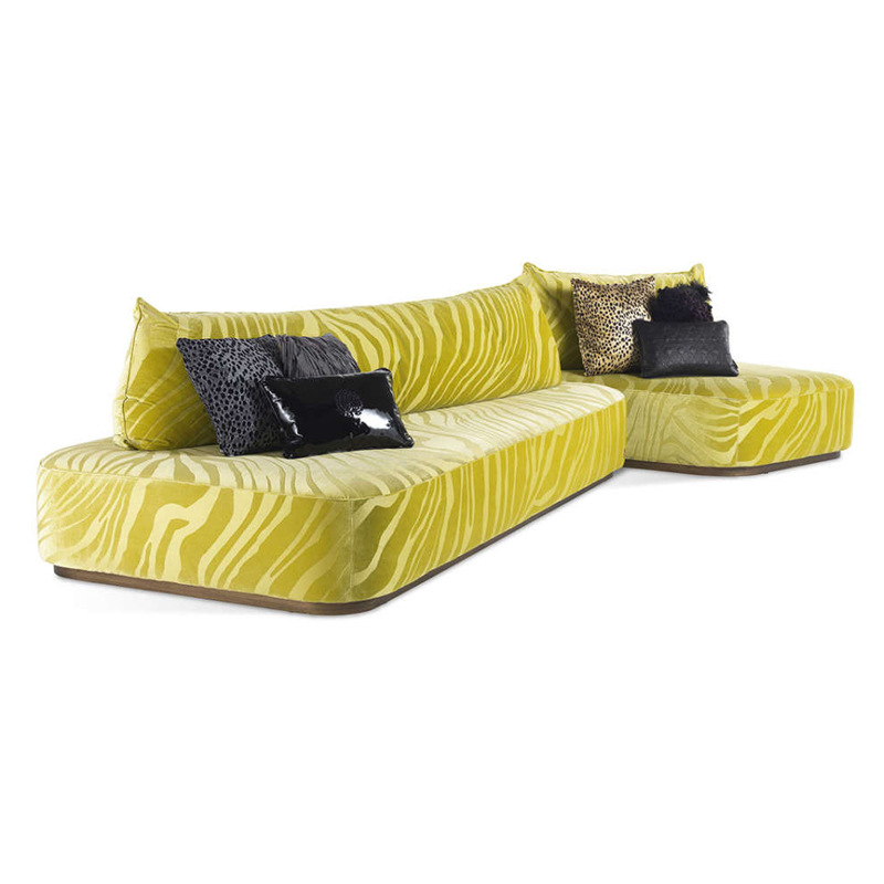 Roberto Cavalli light luxury personalized creative baltimora imported fabric satin leather sofa