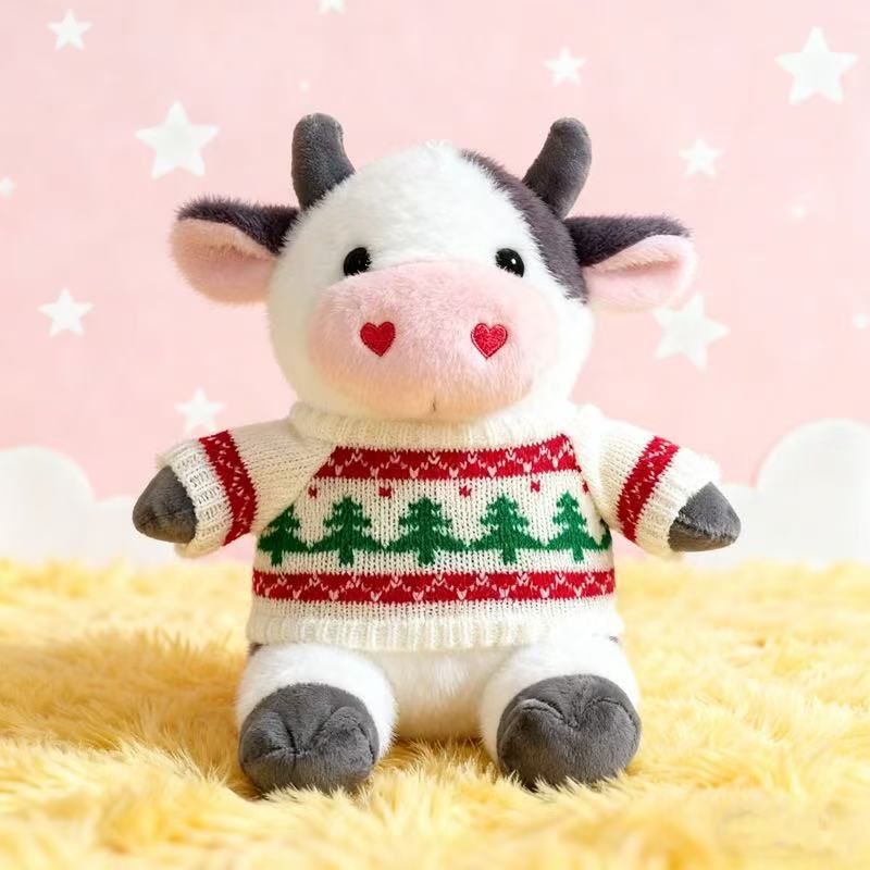 Transfronterizos de vestir grandes flores juguetes de peluche muñecas de vaca zodiacal muñecas de tela regalo muñecas de vaca de flores muñecas