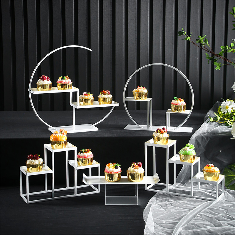 Estilo Europeo decoración de la mesa de postre soporte de exhibición de la boda postre comida fría pausa para el té pastel estante de la tarde Merienda de pie image 9