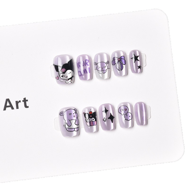 30 piezas de talla completa para niños, ojos de gato, uñas, uñas, uñas, uñas, uñas, uñas cortas para niños de dibujos animados lindos al por mayor