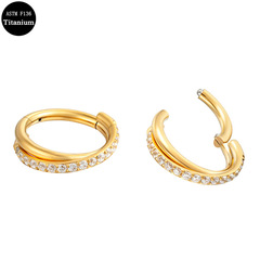 Double-layer crisscross nose ring piercing jewelry with titanium G23, 1.2*8/10mm, cross-border piercing jewelry wholesale