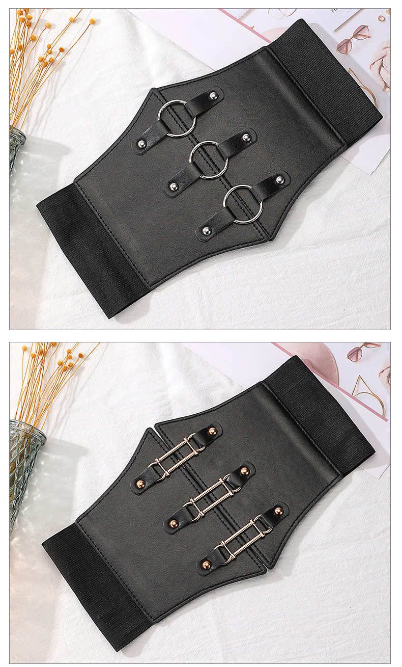 Fashion Solid Color Pu Leather Alloy Women's Corset Belts display picture 4