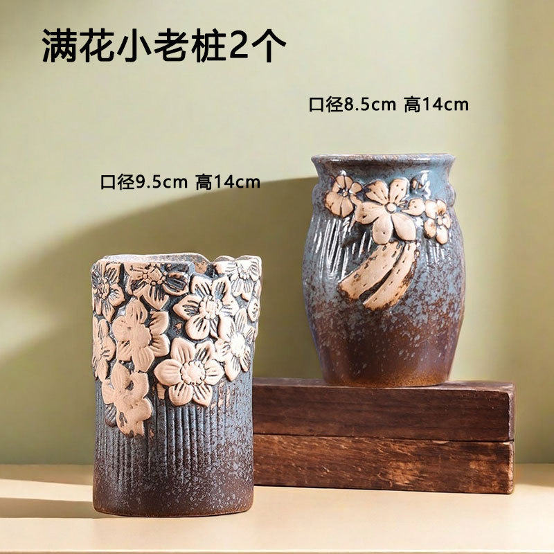 Pila pequeña y vieja maceta suculentas arcilla huecos creativos hogar carne planta cerámica maceta especial venta directa de fábrica al por mayor