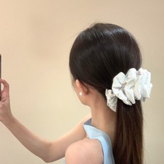 清甜香蕉夹浅蓝小熊蝴蝶结印花扎高马尾温柔软妹风轻松青春少女感
