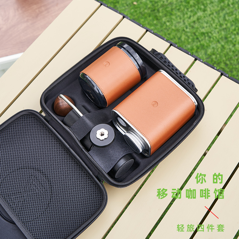 Mano café traje filtro taza mano olla frijol grinder conjunto completo al aire libre maleta traje café aparato caja de regalo
