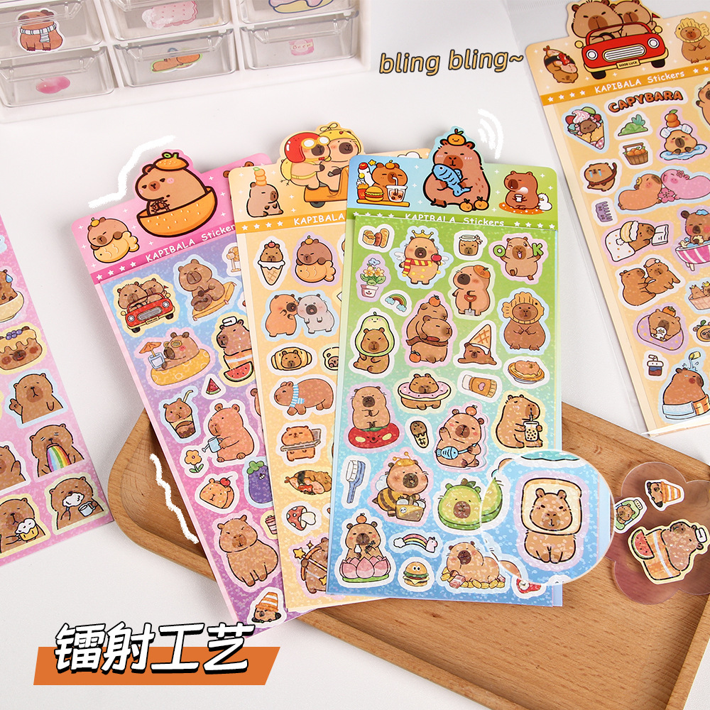 Pegatinas de tarjetas de alto valor facial pegatinas láser pegatinas de cuentas de dibujos animados delfines impermeables pegatinas decorativas DIY para niños